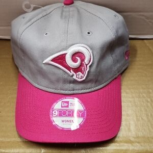 New Era Gray and Pink 9FORTY Cap Rams Cancer Hat NFL